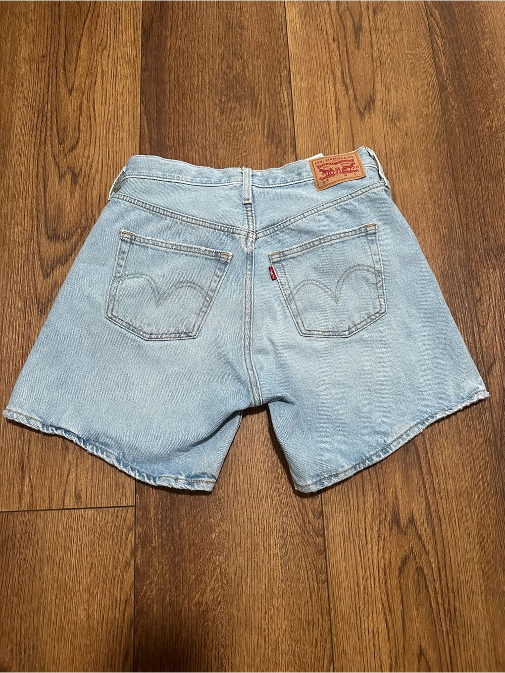Levi's Light Blue Denim High-Rise Cutoff Shorts
